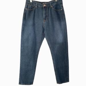 Boohoo Blue High Rise Mom Jeans Sz 8